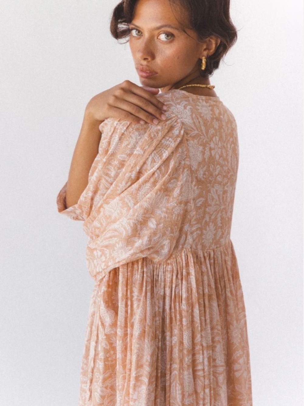 Daughters of India Kyra Maxi Dress – Apricot | Size Medium